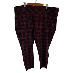Torrid Pixie Red and Black Plaid‎ Leggings Size 3X